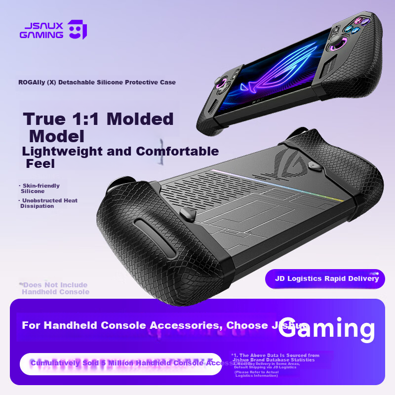 JSAUX Protective Case for ROG Ally X Grip Cover Accessories ASUS ROG Handheld Anti-Slip Black