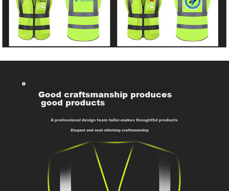 BAIGE Reflective Vest Durable Thickened Traffic Construction Sanitation Vest Fluorescent Multi-pocket Zipper Orange CW365757 19