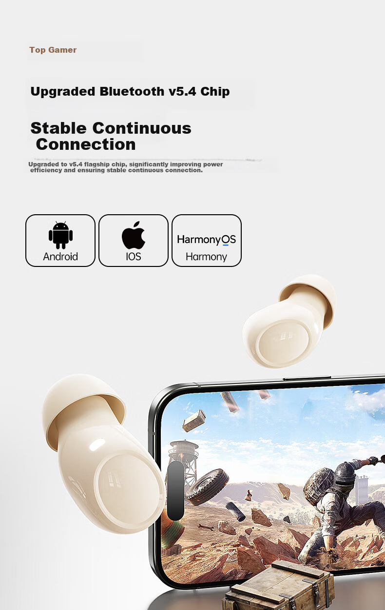 Lenovo Bluetooth Earbuds Bean-Style In-Ear True Wireless Sleep Noise-Cancelling Earphones 2026 New Hot Model Ultra-Long Battery Life Gaming HD Sound Music Headphones EA289 Sakura White 10