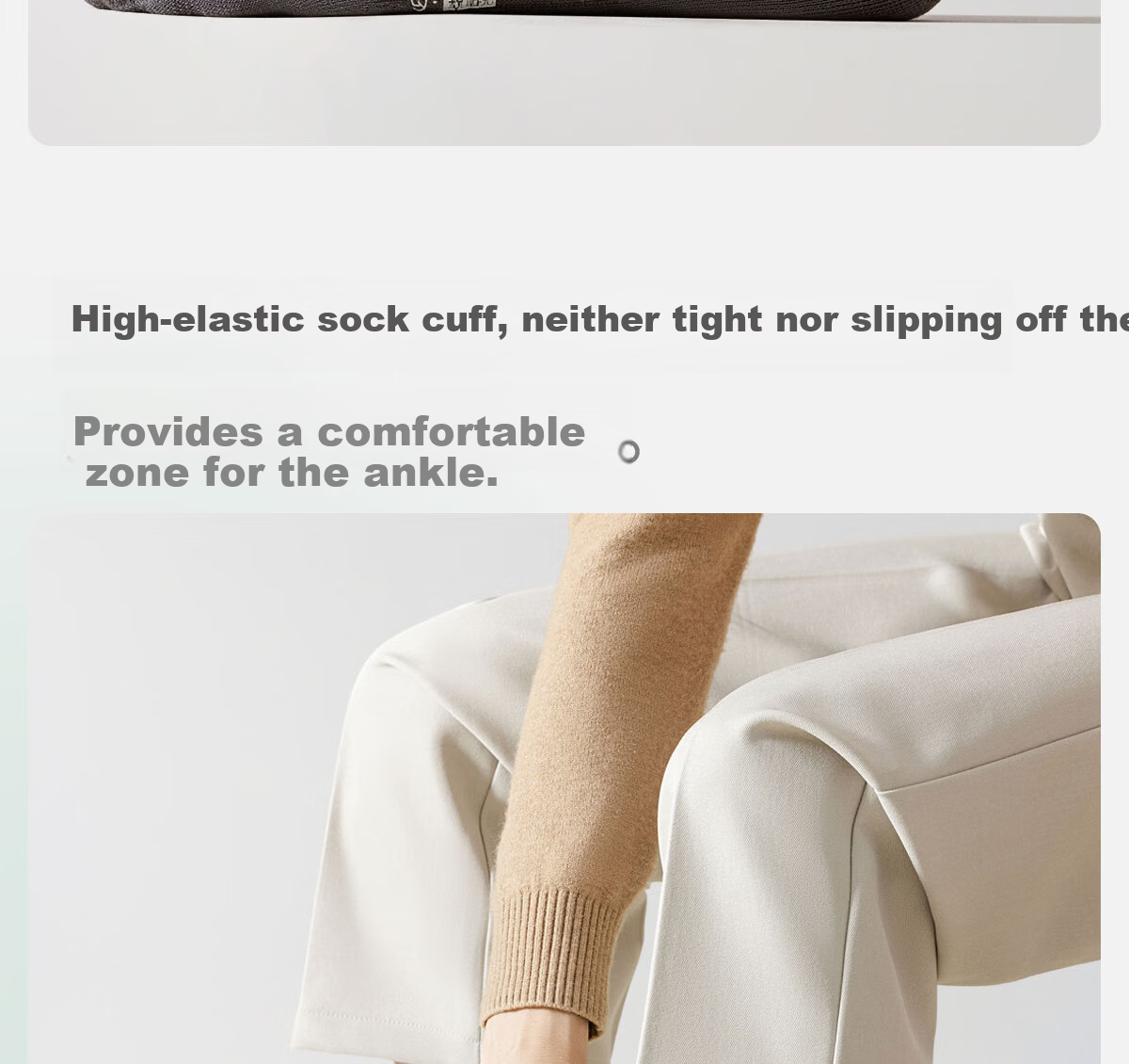 Qinxiang Pure Cotton Sweat-Absorbing Breathable Winter High Tube Socks Odor-Resistant Antibacterial Seamless Long Terry Socks 5