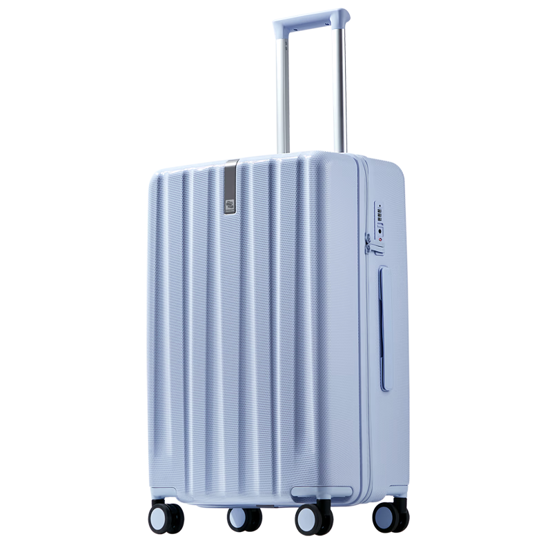 Hanke Women's Luggage 2026 New Upgraded Trolley Case Men's Password Lock Checked Travel Suitcase 22 Inch Misty Blue