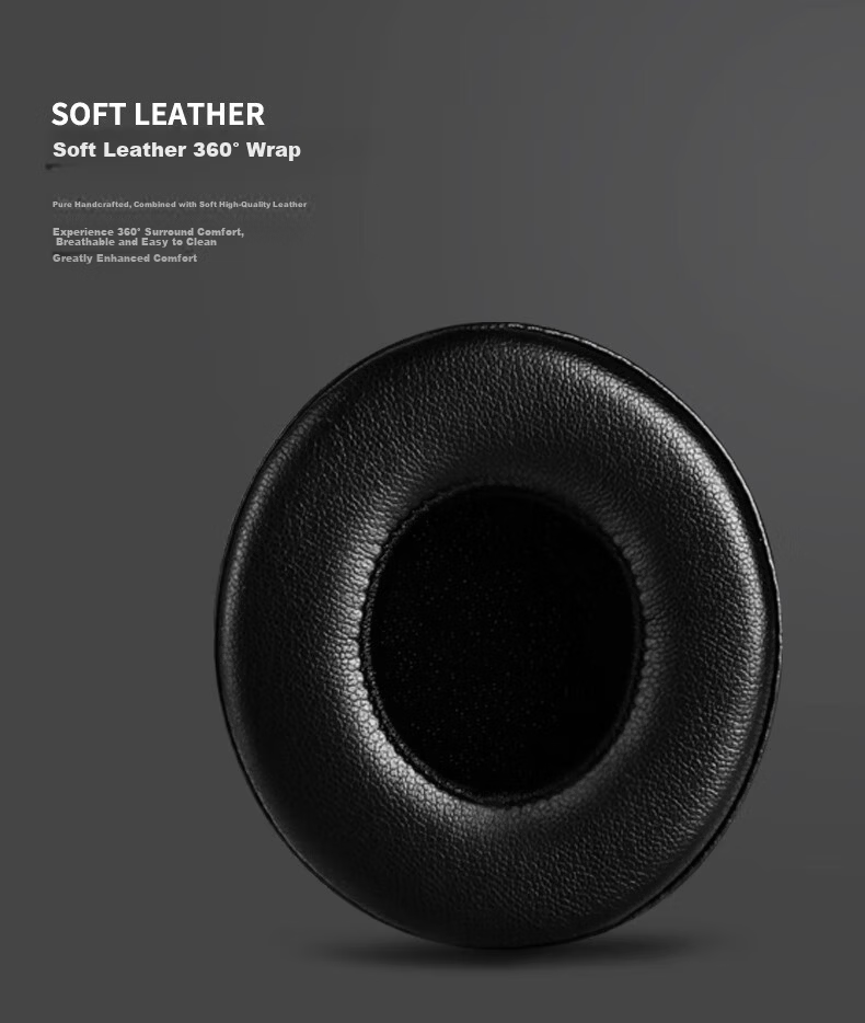 Penggu Replacement Ear Cushions for Beats Solo3 Wireless Headphones, Compatible with Solo2, Genuine Sheepskin Leather Ear Pads, White 7
