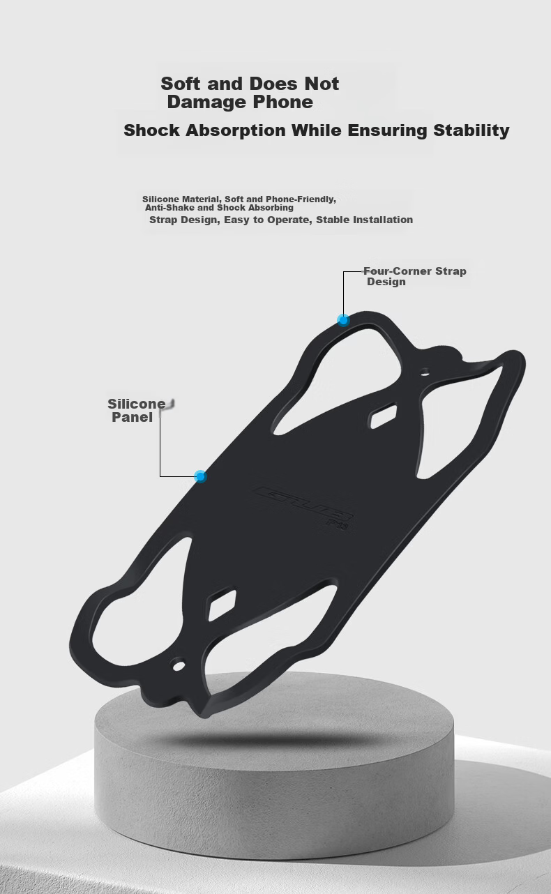 GUB Road Bike Silicone Phone Holder Stable Shockproof Anti-Drop Strap Mount P13 3