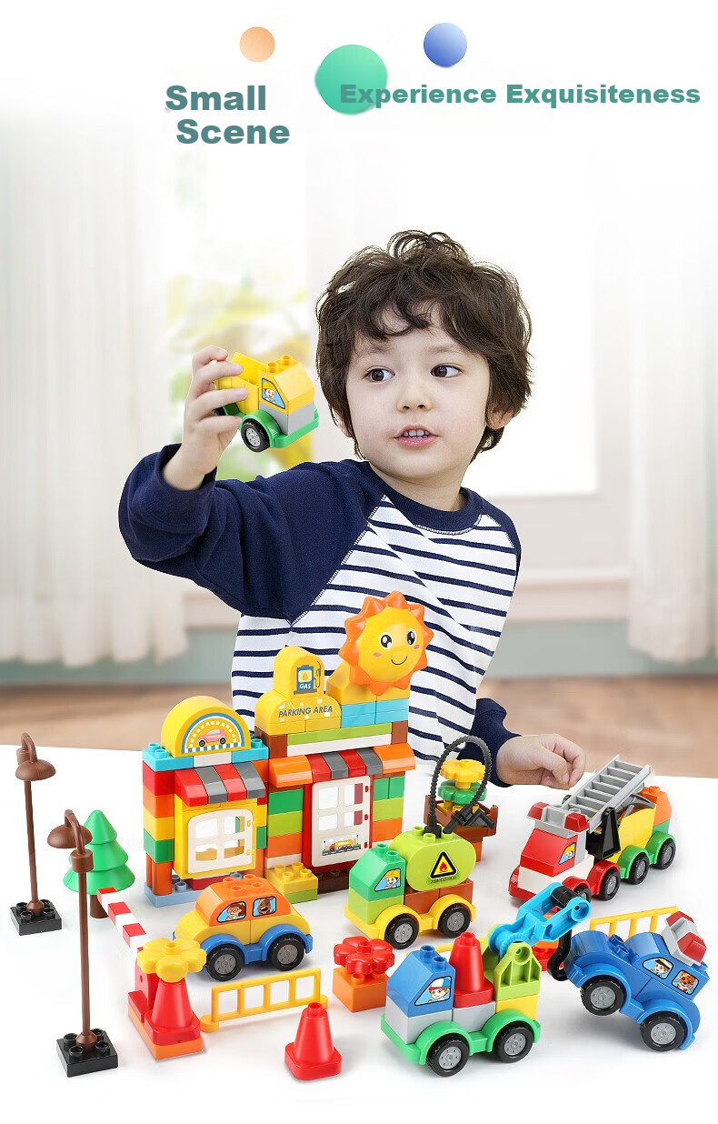 FEELO Compatible LEGO Children's Building Blocks Large Particles Boys and Girls Birthday Gift Transformable Car 1614-2 7