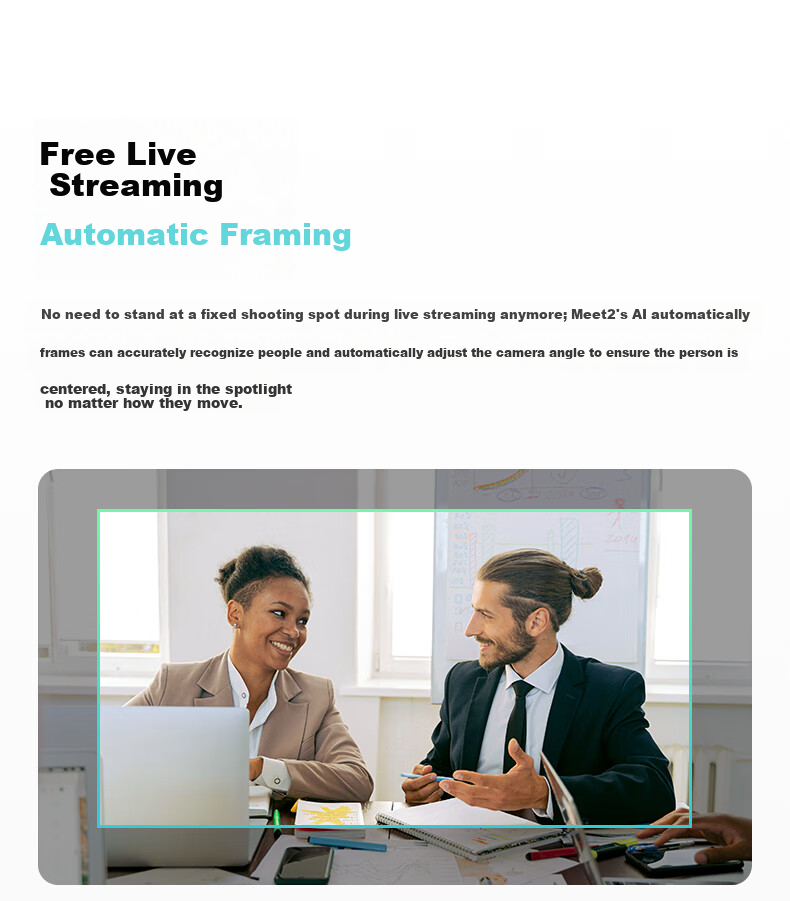 OBSBOT Meet 2 4K Live Streaming Camera Ultra HD Beauty Professional Computer Streaming Webcam AI Auto Framing Entertainment Gaming Live Broadcast Video Conference Camera White 6