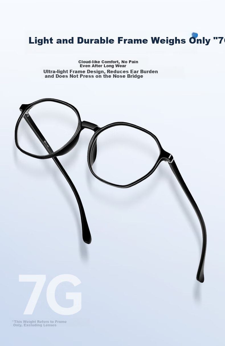 Wujiang Anti-Blue Light Reading Glasses for Men, Imported High-Definition Anti-Blue Light Presbyopic Glasses for Women, Black Frame, 300 Degrees 5