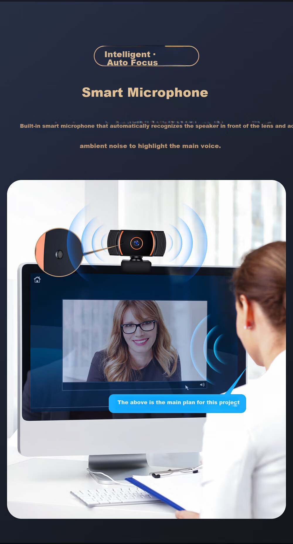 Stiger Computer Webcam with High Definition And Microphone for Video Calls, Meetings, Postgraduate Entrance Exams, Online Classes, Laptop, Desktop All-In Live Streaming Video for Home Teaching, USB External 2K 8
