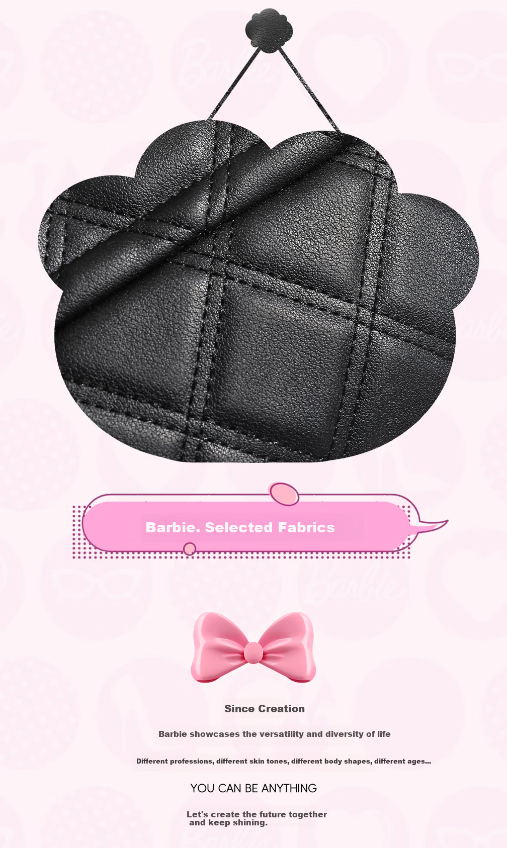 Barbie Ladies Handbag, 2026 Luxury Brand Chain Crossbody New Style Diamond-Quilted Shoulder Bag, Valentine's Day Gift, Birthday Present for Best Friends 2