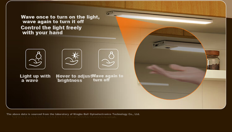 BULL Hand Wave Sensor Cabinet Light Wardrobe Light Wine Cabinet MC-C1R5B-ES Hand Sweep Sensor Magnetic 40CM 5700K 4