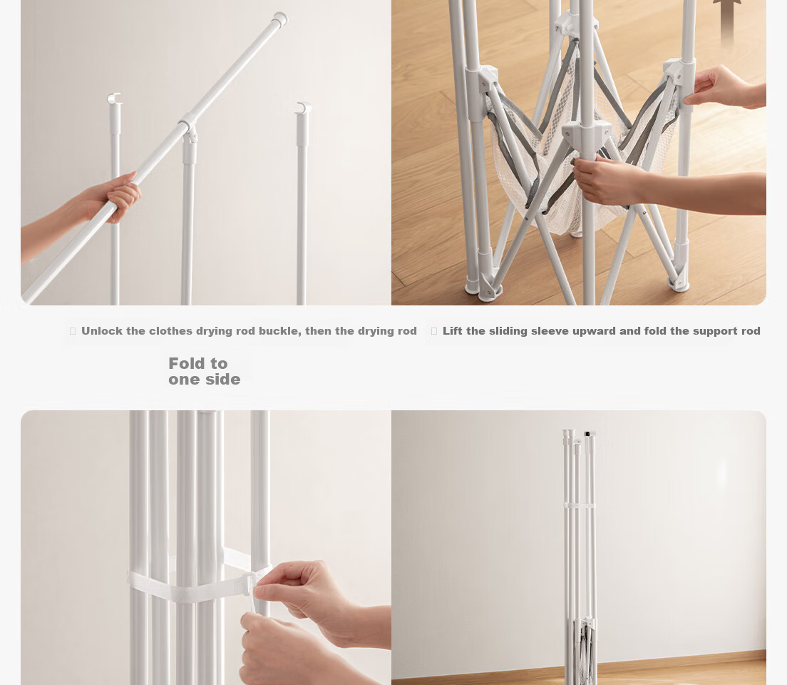 Lazy Corner Foldable Drying Rack Floor Clothes Rack Balcony Telescopic Double Rod Clothes Hanger Quilt Drying Rack Indoor Outdoor Clothes Drying Rack 17