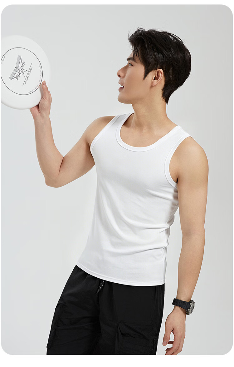 Langsha Ice Silk Modal Men's Vest 2026 New Summer Breathable Sports Fitness Wide Shoulder Sleeveless Thin T-Shirt 20