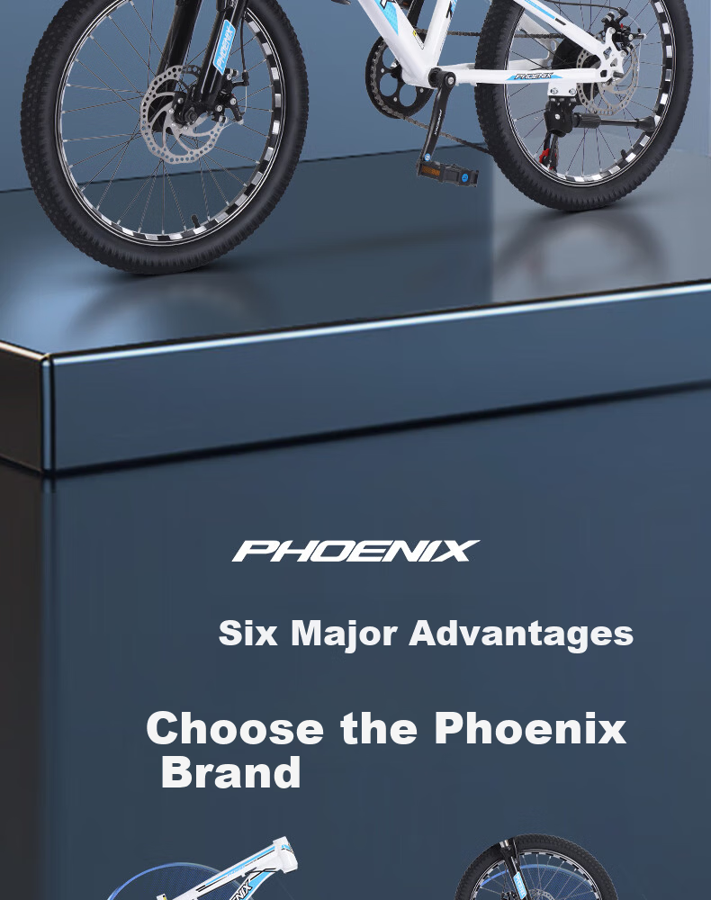 Phoenix Kids Bicycle Boys and Girls Students 6-15 Years Old Gear Mountain Bike Beyond Generation 2 20-inch Spoked Wheels Black Red 2