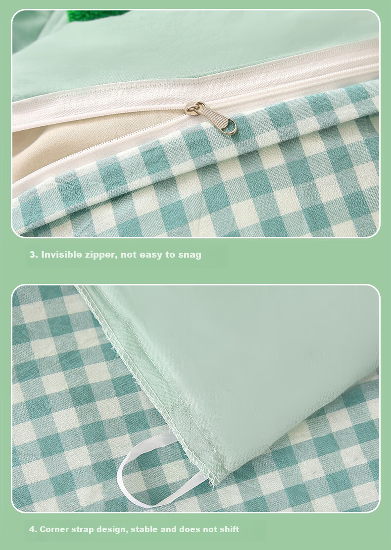 JaCe Kindergarten Quilt Washed Cotton Children's Four Seasons Student Quilt Set Three-Piece Carrot Little Rabbit 14