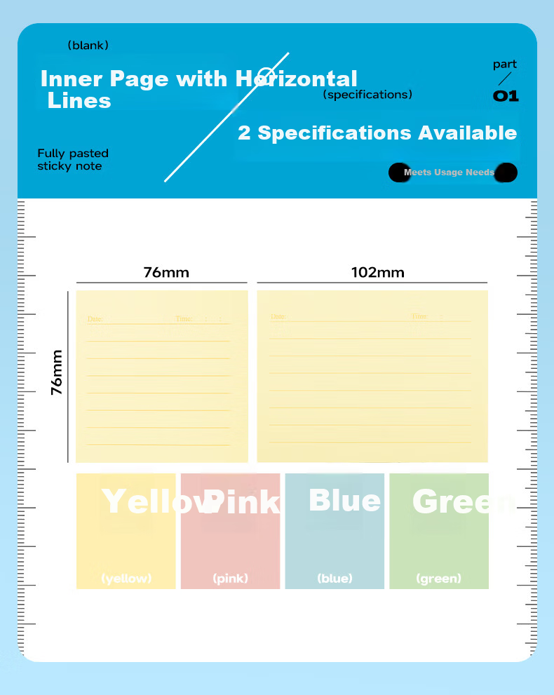 M&G Full Adhesive Lined Large Sticky Notes Label Green 76x101mm YS-294 Exam Essential Student Office Supplies 3