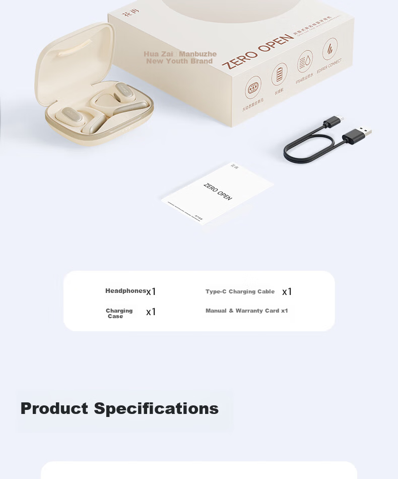 EDIFIER Zero Open Open-Ear True Wireless Bluetooth Earphones, Ear-Hook Design, Long Battery Life, Comfortable Fit, Compatible with Apple, Huawei, Xiaomi, Moonlight White 17