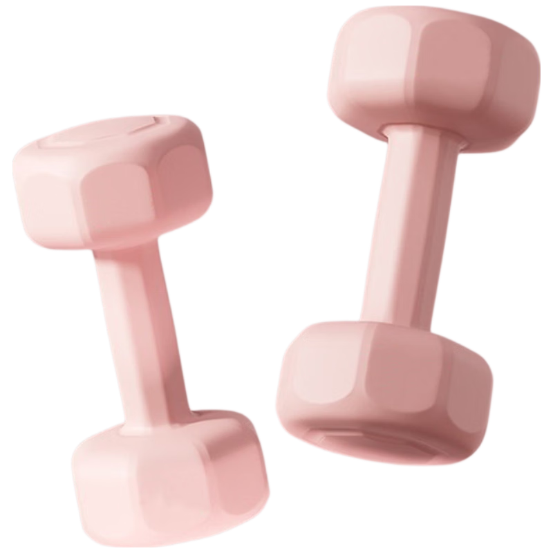 Duweike Dumbbells Home Fitness Yoga Exercise Equipment Arm Training Solid Dumbbells Pink Pair 2KG