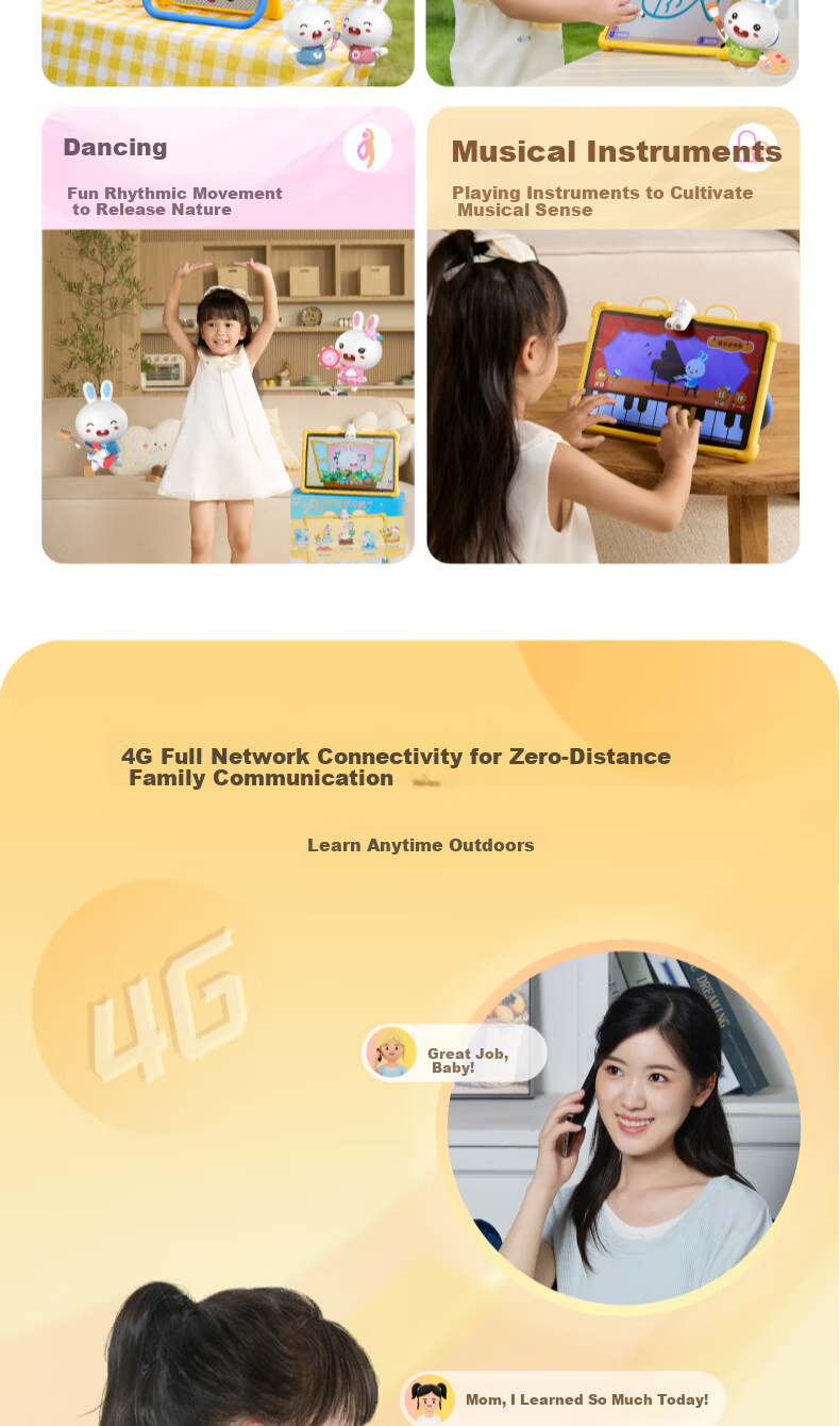 Huohuo Rabbit AI Early Education Learning Machine Smart Eye Protection Large Screen Children's Tablet Reading Tutor for Boys and Girls Birthday Gift 20
