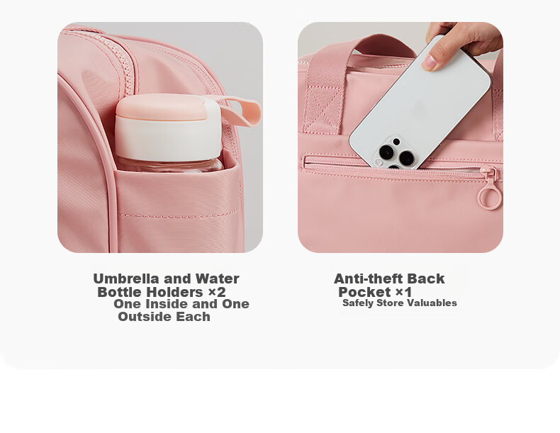 Aji Women's Travel Bag Large Capacity Expandable Waterproof Luggage Bag Short Trip Business Trip Storage Wet and Dry Separation Gym Bag 23