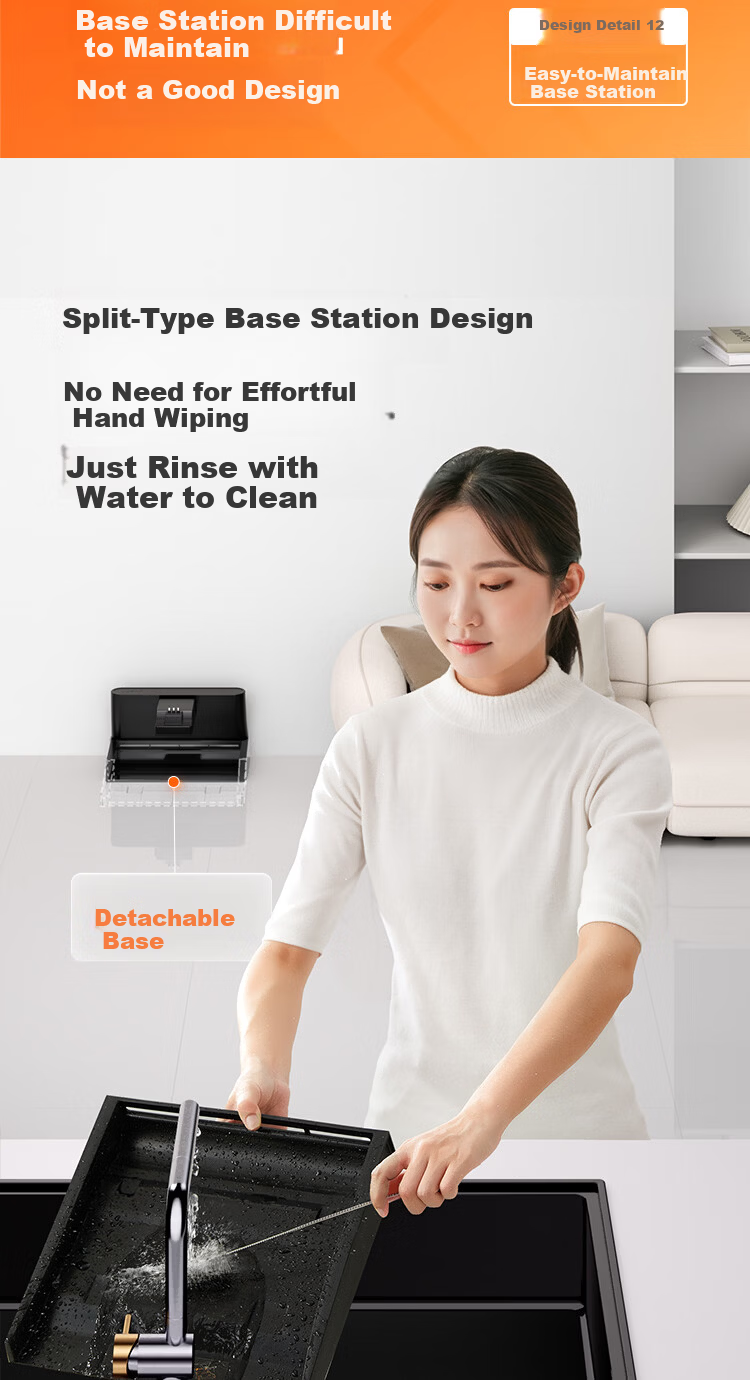 UWANT Cloud Plus Large Door Model Floor Washer with 0-Gravity Handle Push-In Base Station, Home Electric Mop with Vacuum, Wash, and Self-Cleaning Functions 29