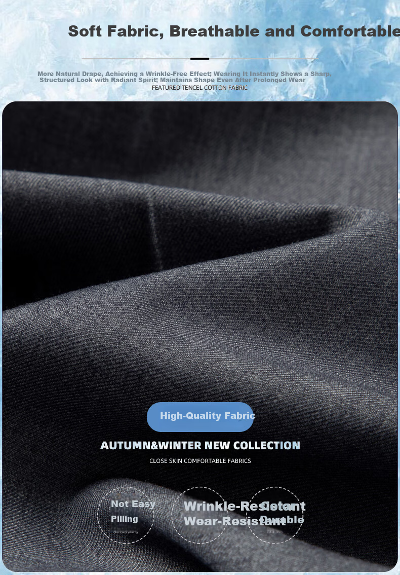 FIRS Men's Non-Iron Summer Loose Casual Business Dress Pants Straight Leg Trousers Navy Thin 29 2