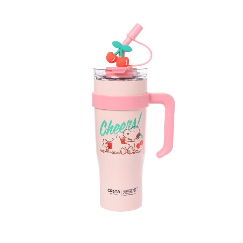 COSTA Snoopy Series Large Capacity Insulated Stainless Steel Straw Tumbler Portable Car Cup