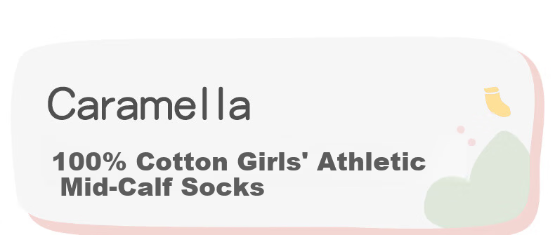 Caramella 2026 New Kids Sports Socks 100% Cotton Breathable Comfortable Girls Cute Mid-Calf Socks for Older Children 1