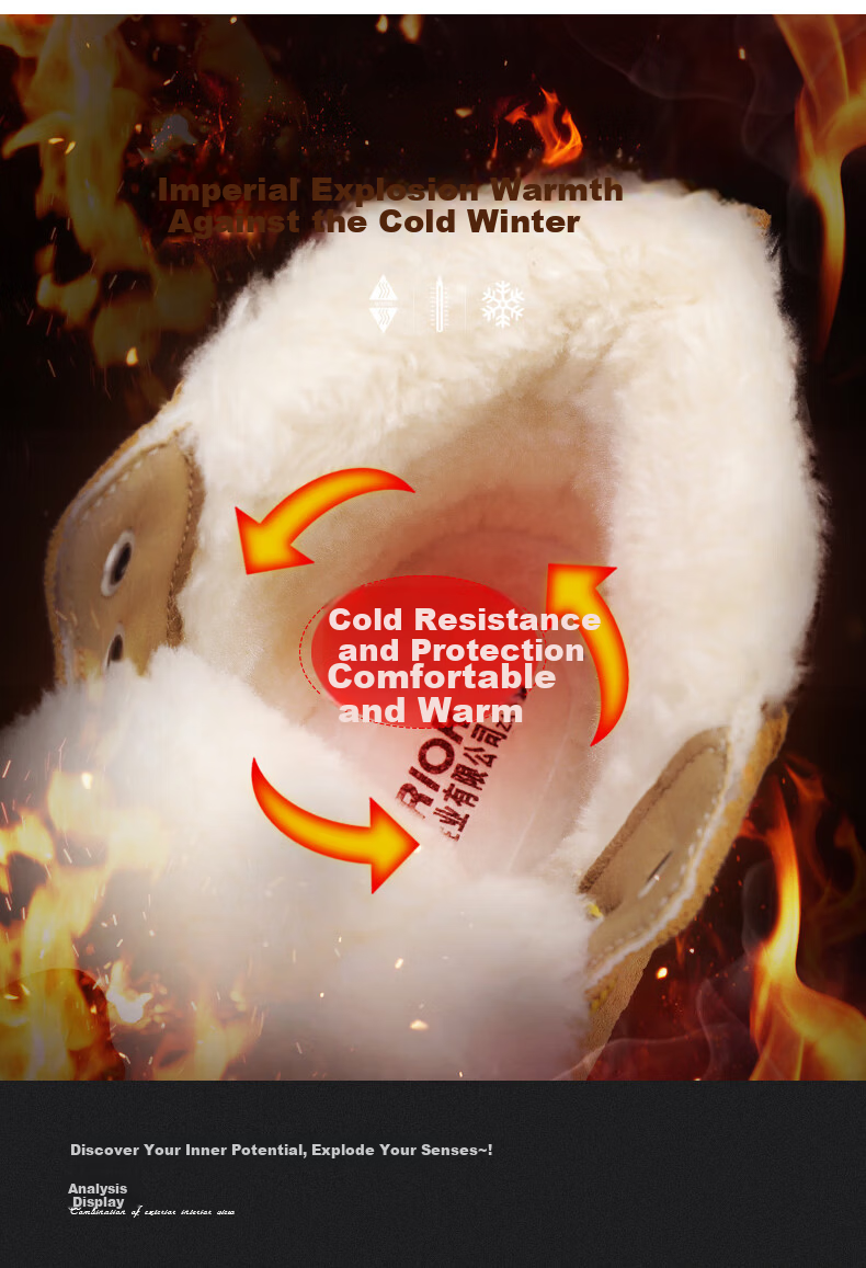 Huili Men's Martin Boots, 2025 Autumn And Winter New Style Men's Hiking Fleece-Lined Snow Boots, Warm Cotton Shoes, Khaki, Size 41 7