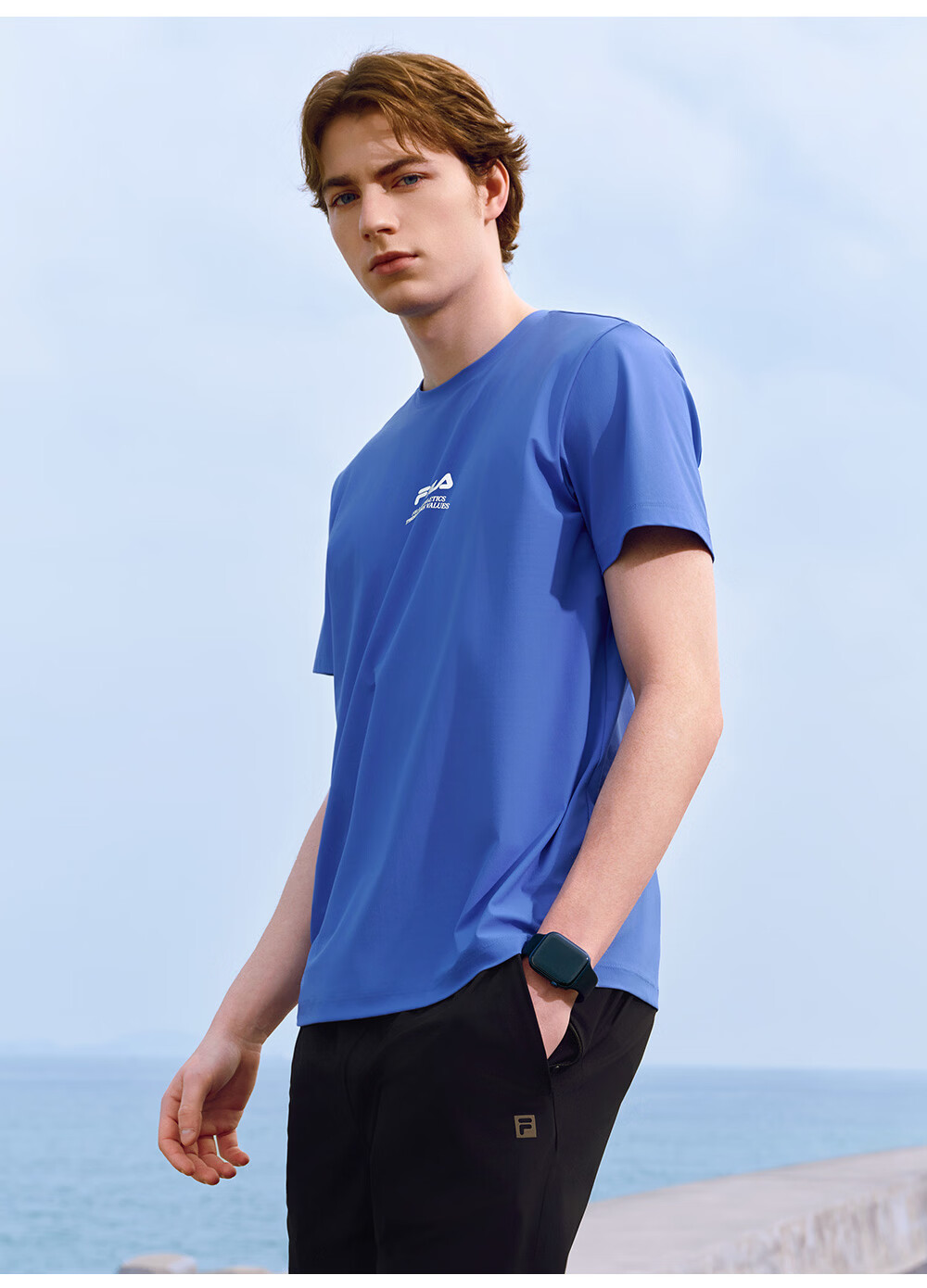 FILA Official Men's Knitted Short Sleeve Shirt 2026 Summer Fitness Sports Basic Moisture-Wicking Quick-Dry T-Shirt 32