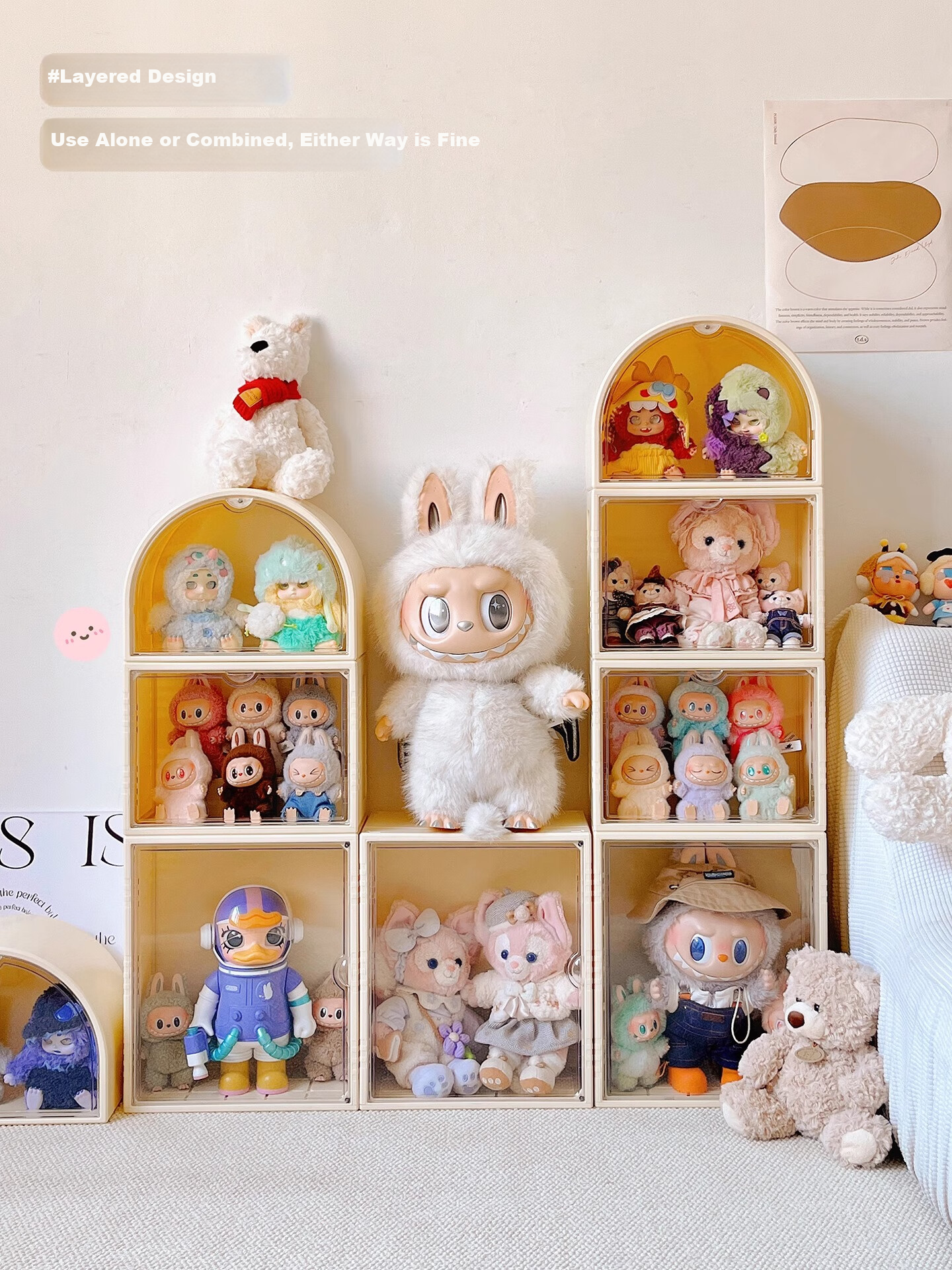 MESHD Labubu Display Box Transparent Dustproof Blind Box Plush Doll Vinyl Pop Mart Labubu Storage Box 3