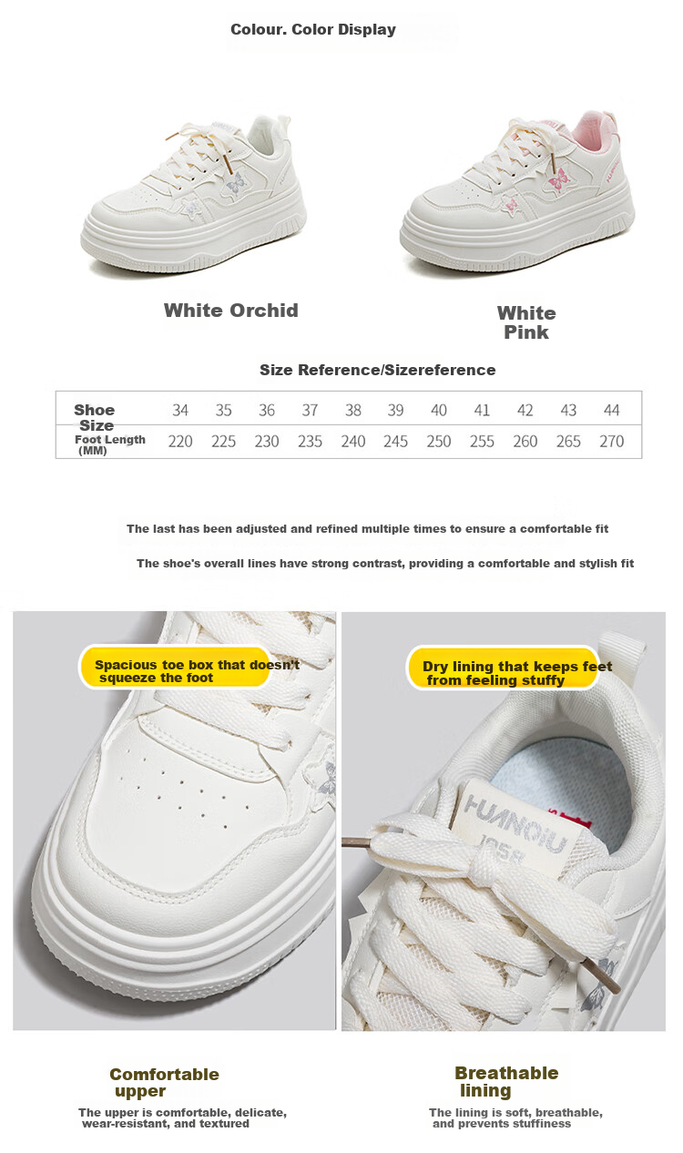 Global Back-to-School High-Style Beige Casual Sneakers for Women 2026 New Thick-Soled White Campus Student Trendy Shoes 6