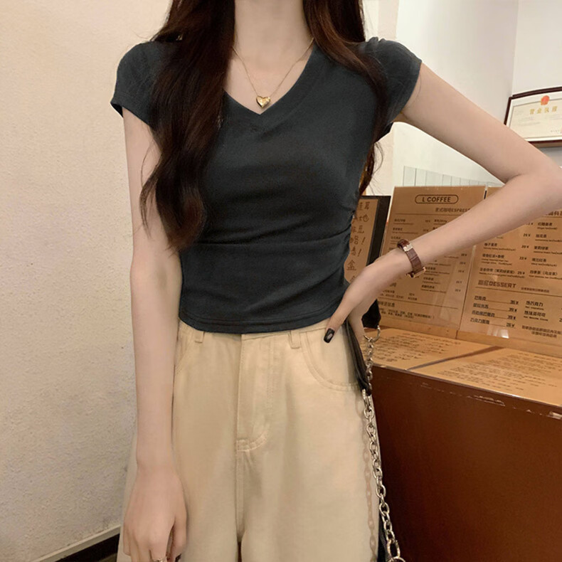 Caramella Plus Size Slim Fit Waist Tummy Control Shoulder Short Sleeve Summer T-Shirt for Women 1