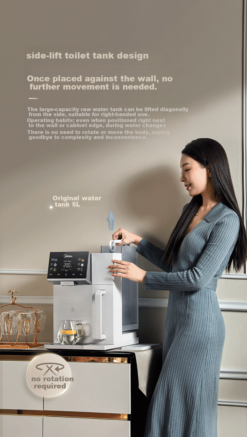Midea Desktop Water Purifier and Dispenser Instant Heating Cube Series Rich Strontium Mineralized Hot and Cold Dual Temperature JD2288T-RO 16