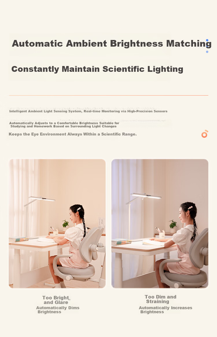 Haishibao National AA Grade Children's Eye Protection Lamp Student Study Anti-Blue Light Anti-Myopia Full Spectrum Dormitory Desk Lamp L3 17