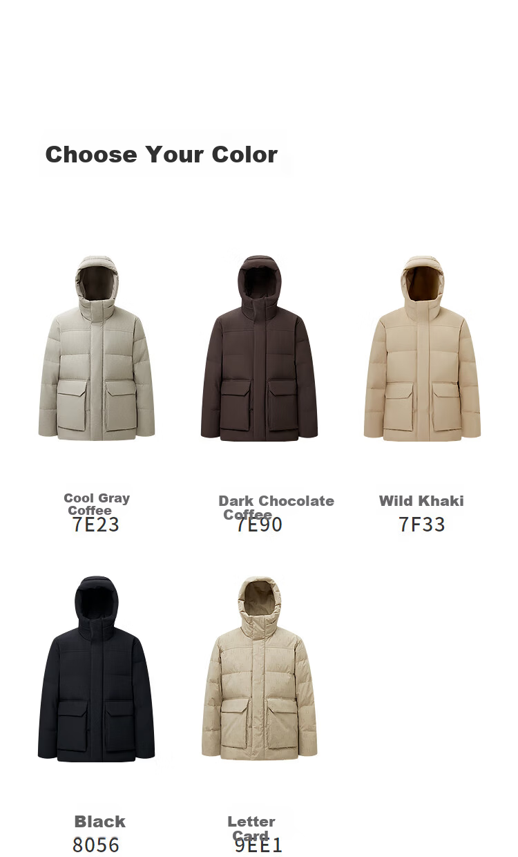 BOSIDENG Men's Off-Season 90% Down Thickened Hooded Loose Short Casual Warm Jacket 8