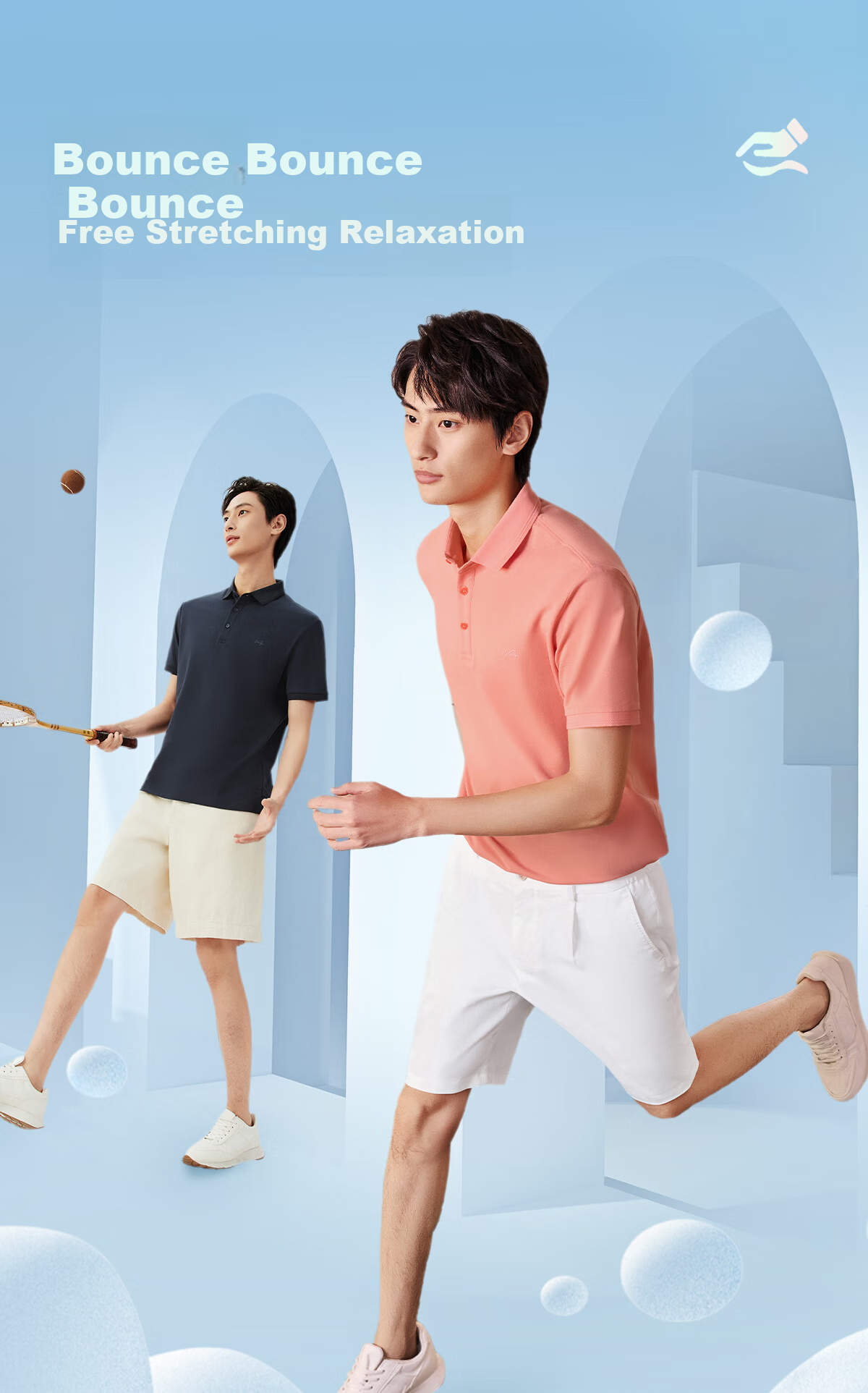 Hongdou Ice Cream Men's Short Sleeve Polo Shirt Summer Cool Moisture-Wicking Quick-Dry Collared T-Shirt 3
