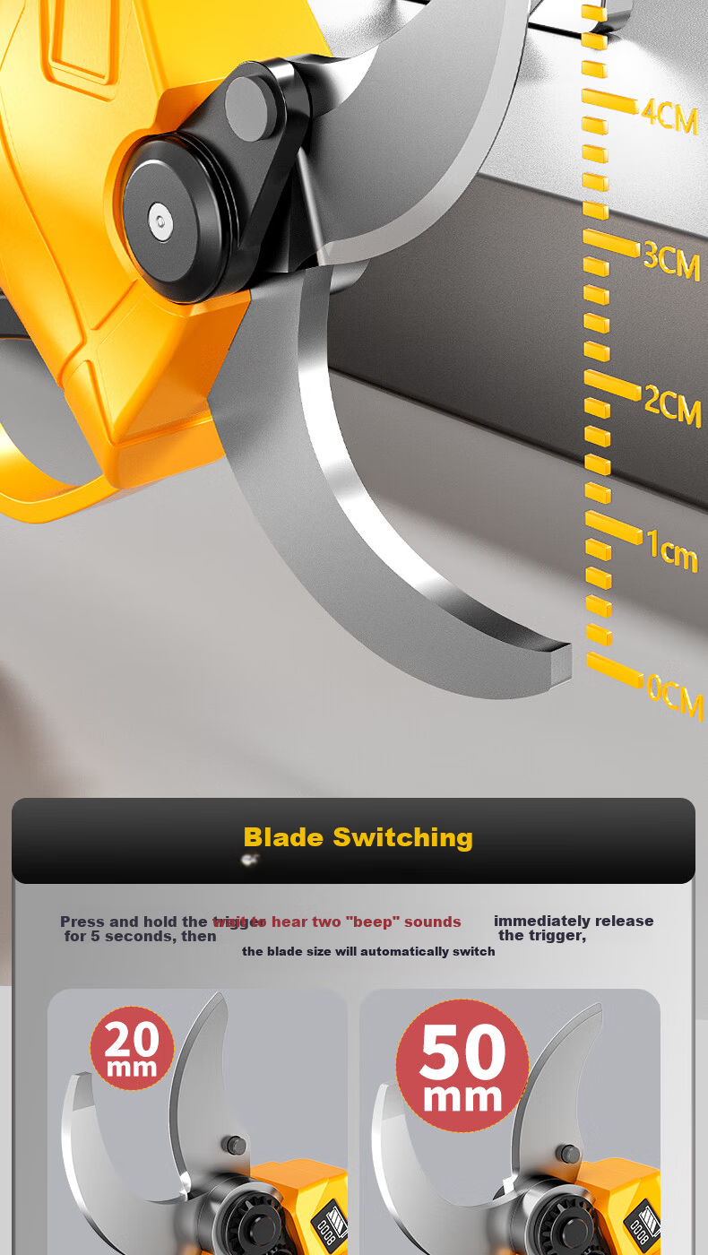Aired Brushless Electric Pruning Shears Cordless Fruit Tree Clippers Garden Electric Branch Trimmer Lithium Battery Power Tool 18