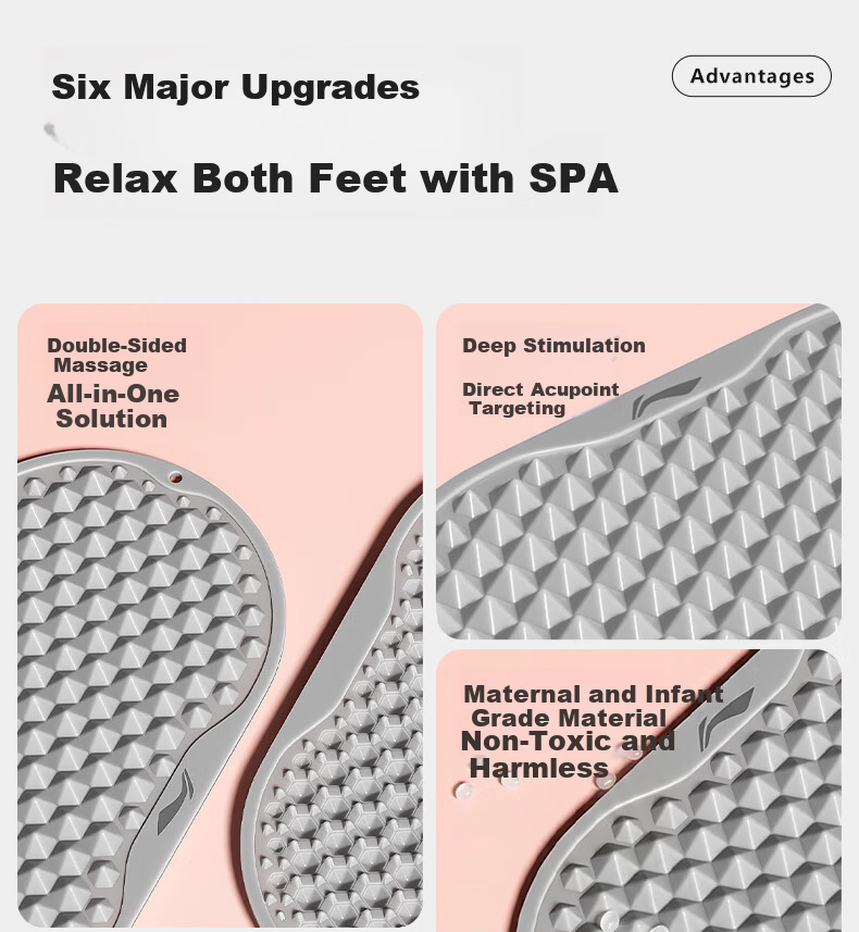 Li-Ning Acupressure Foot Massage Pad Soft Food-Grade Silicone Sole Reflexology Toe Pressure Board for Meridian Stimulation 4