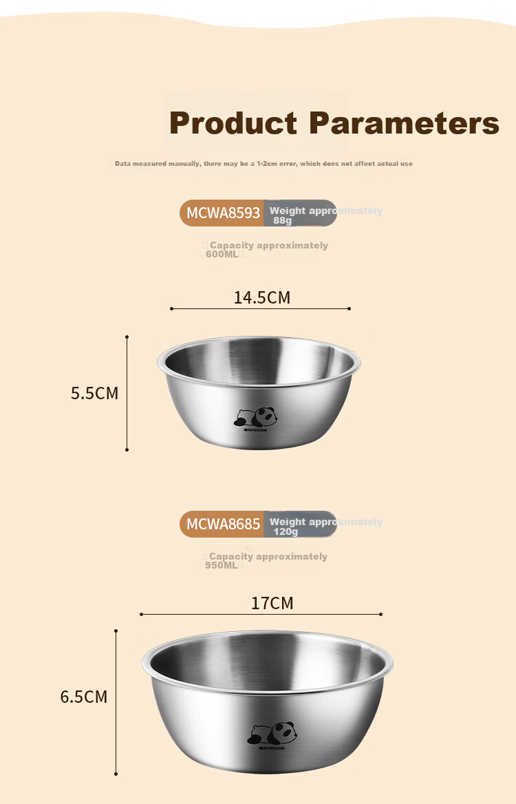 MAXCOOK 304 Stainless Steel Bowl Rice Wine Bowl Instant Noodle Bowl Soup Bowl Korean Style Bowl Bibimbap Bowl Sherpa Bowl Yogurt Bowl MCWA8593 10
