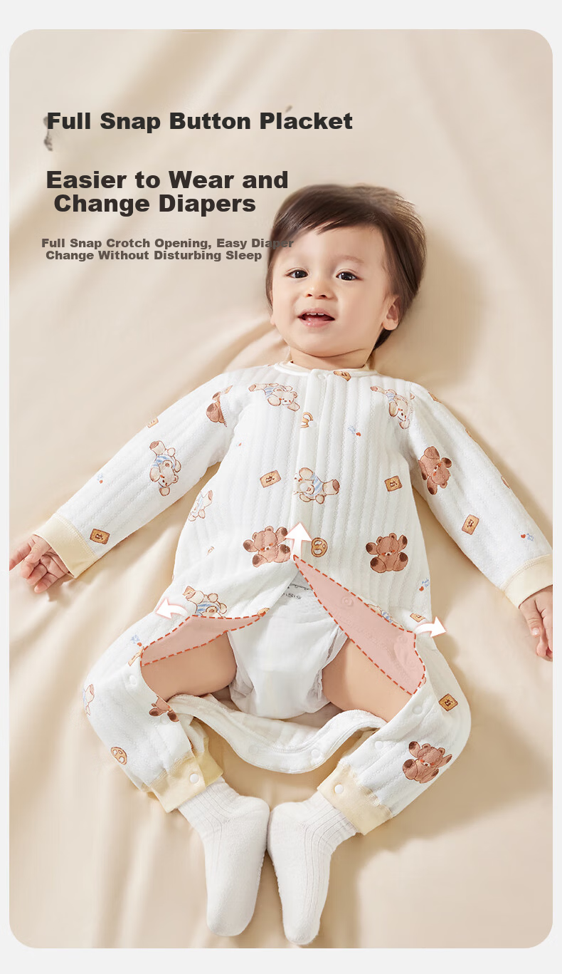 AIBEDILA Baby Romper Spring Air Layer Warm Onesie Infant Bodysuit Jumpsuit 5