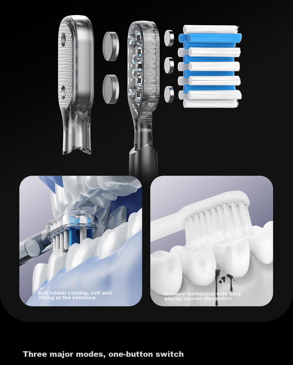 Prooral Sonic Vibration Electric Toothbrush for Adults Rechargeable Couples Gift LS-1 Silver Birthday Present 9