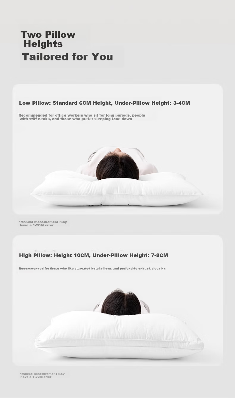 Grace Pure Cotton Pillow Core Adult Neck Support Sleep Pillow Home Dorm Pillow Medium Size 7