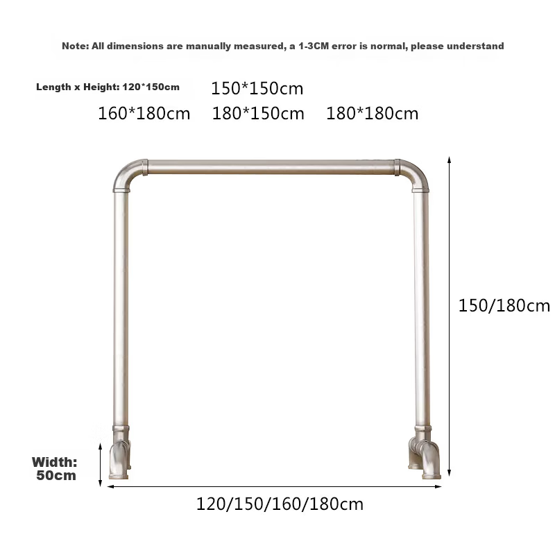 Annafu Floor Clothes Rack Coat Rack Bedroom Clothes Hanger Thickened Drying Rack YJ53 Length 1.6m Height 1.8m