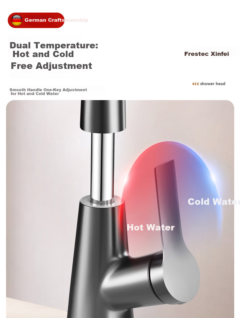 Xinfei Basin Faucet, Lift And Pull Type, Hot And Cold Dual Control, Bathroom White, Washbasin Tap 17