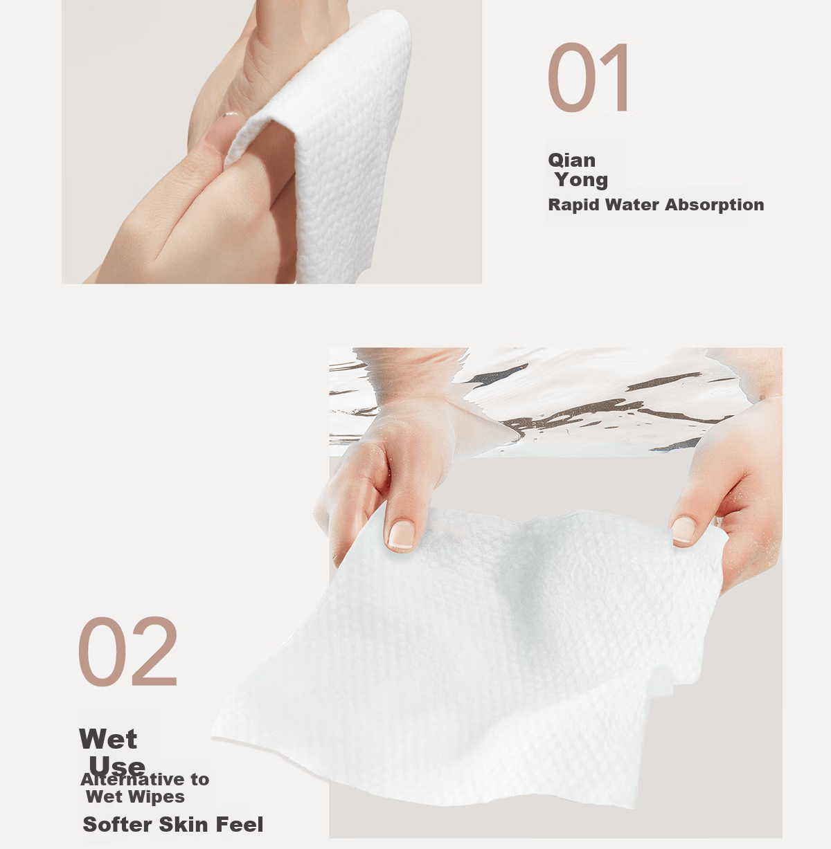 Everbab Aibella Disposable Thickened Facial Towel Cotton Soft Dual-Use Face Wipes Cloud Soft Skin Double-Sided Texture 9