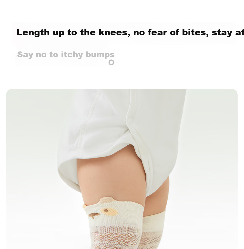 Betis Kids Socks Spring Summer Ultra-thin Newborn Baby Over-the-Knee Anti-Mosquito Mesh Breathable Long Socks 10