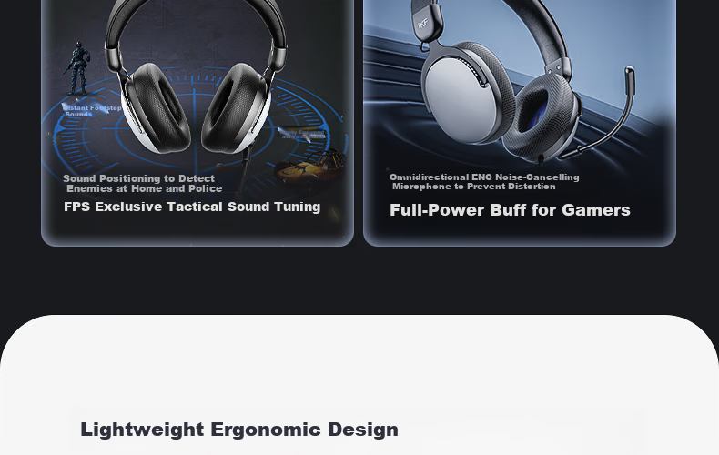 IKF V12 USB Sound Card Edition Gaming Headset Over-Ear Esports Headphones Wired FPS Exclusive Tuning 7.1 Surround Sound Microphone Valorant Delta Black Gray 8