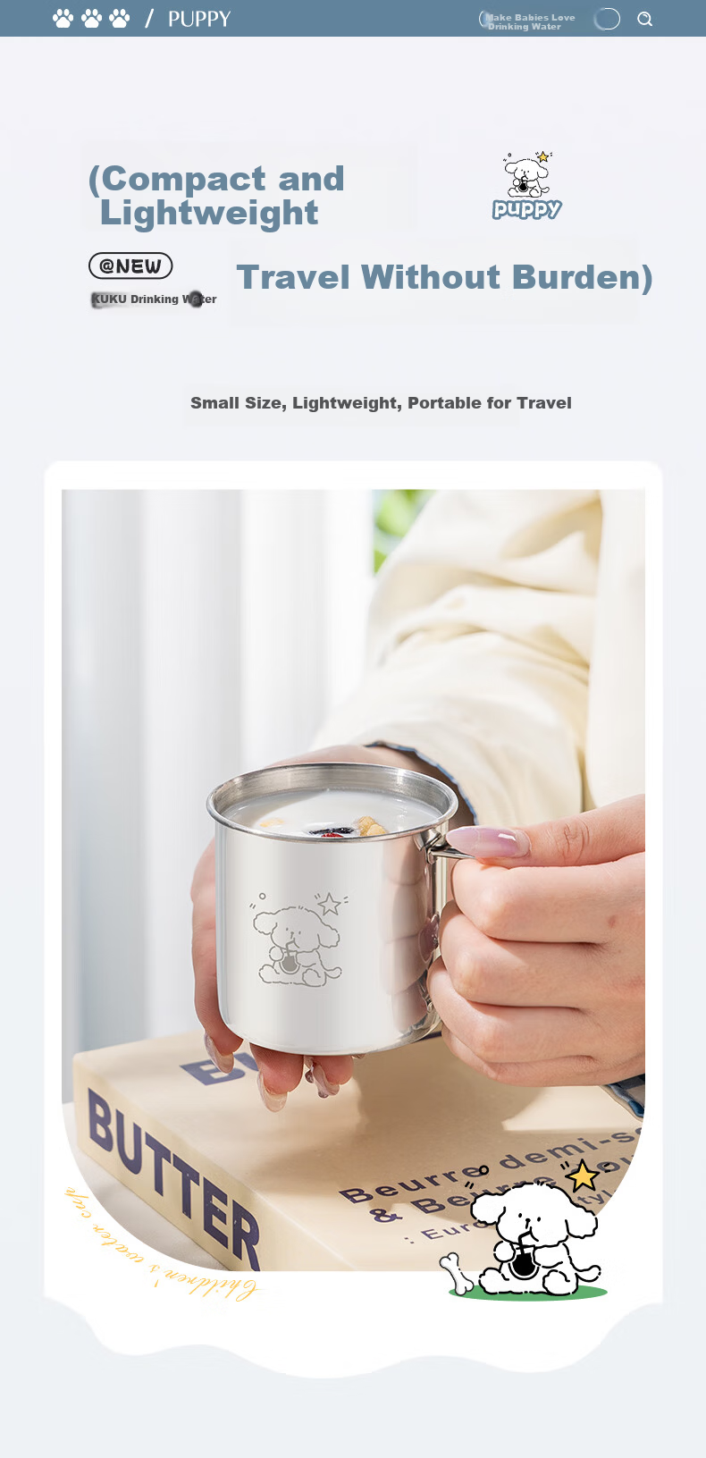 CAIZHI 304 Stainless Steel Kids Water Cup Kindergarten Children's Mug Coffee Milk Cup CZ6271 9