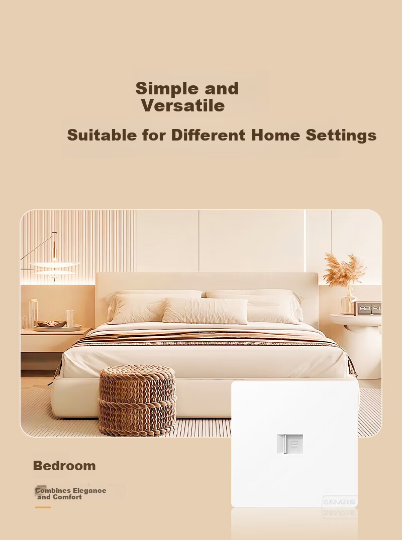 Sanze Network Ethernet Wall Plate Cat6 UTP Gigabit Tool-Free Module Panel Set 86-Type Thickened Single-Port Flame Retardant Panel + Cat6 Module Set SZ-MBT10 6