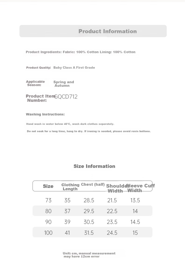 Guaiqi Bear Infant Pure Cotton Vest Spring and Autumn Children's Sleeveless Jacket Boys and Girls Baby Waistcoat Spring Warm Outerwear 7