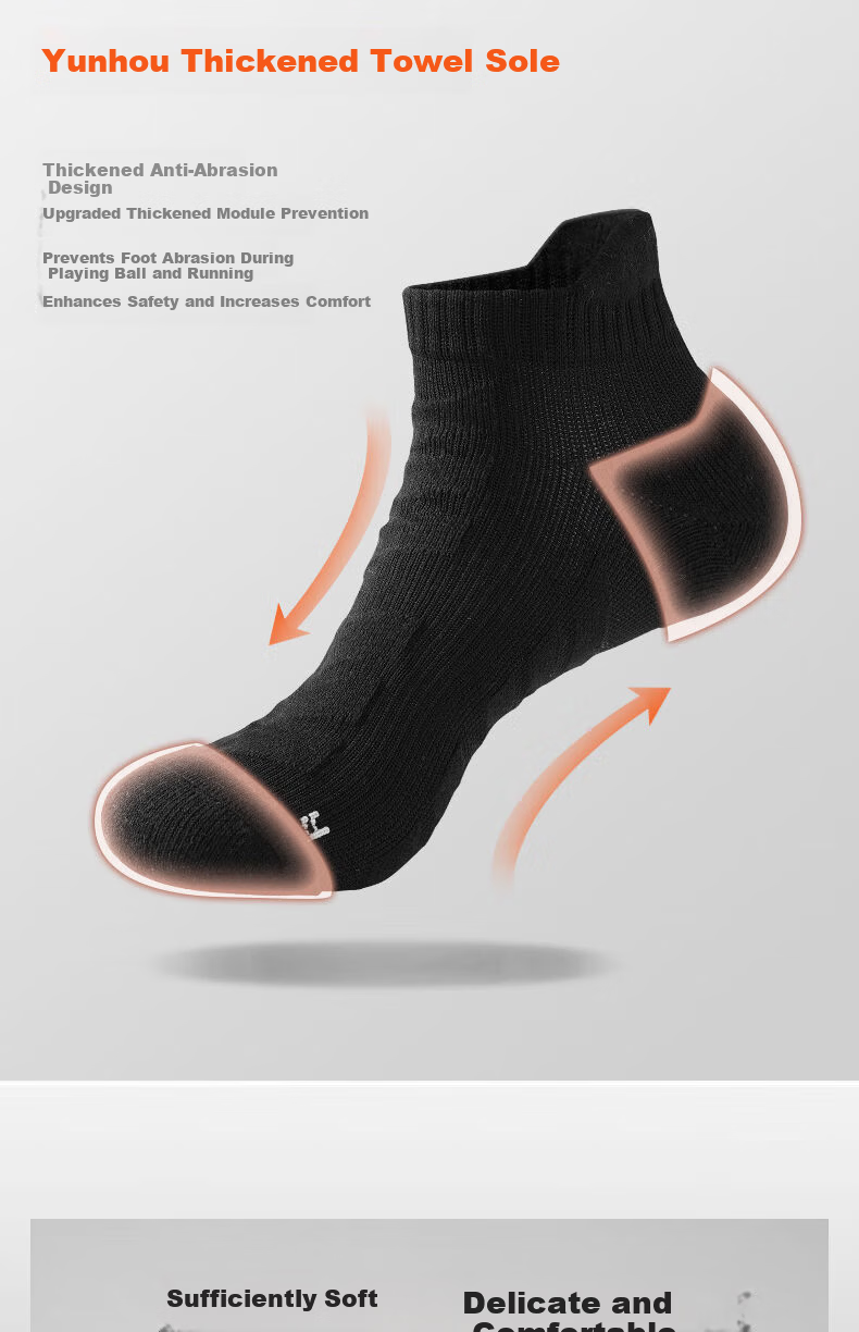 361° Men's Sports Breathable Sweat-Absorbing Shock-Absorbing Non-Slip Running Marathon Socks Black - 3 Pairs One Size 9